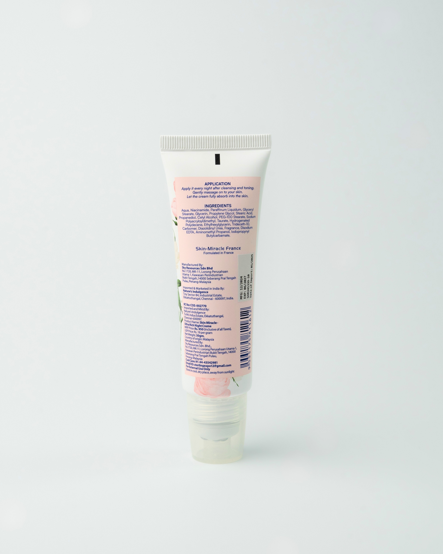 Skin Miracle Ultra Rich Night Cream | Natural Rose Oil for Brightening & Hydration (Massage Roller Balls)