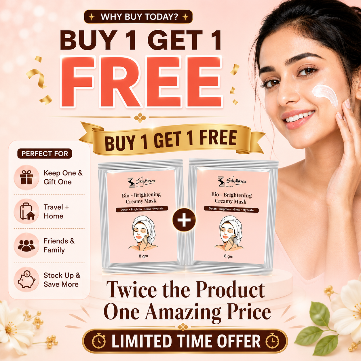 Skin Miracle Bio-Brightening Creamy Mask – BUY 1 GET 1 FREE